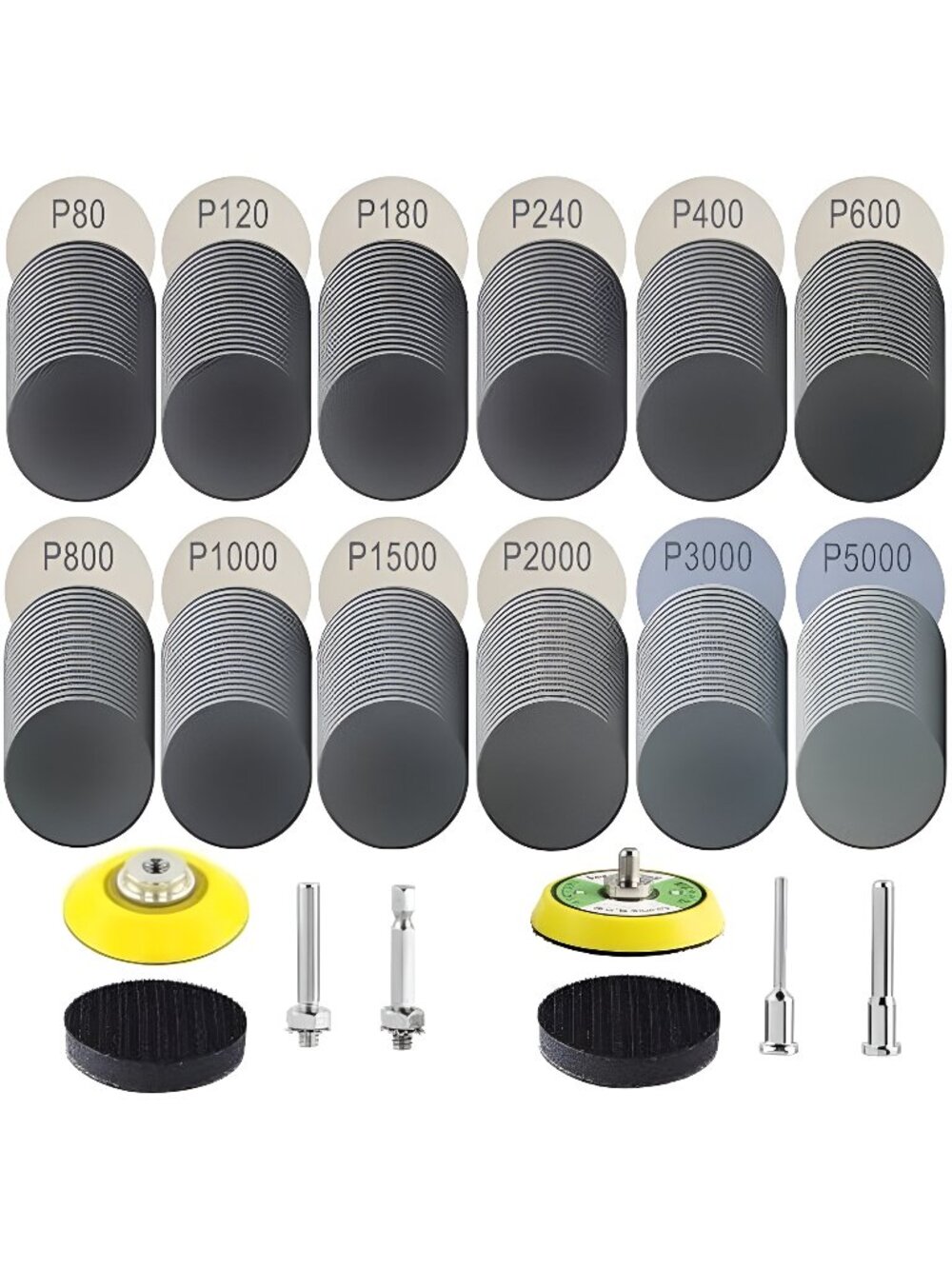 240 Pcs 2 Inch Sanding Discs Kit, 80-5000 Grit Hook and Loop Sand Paper - F2